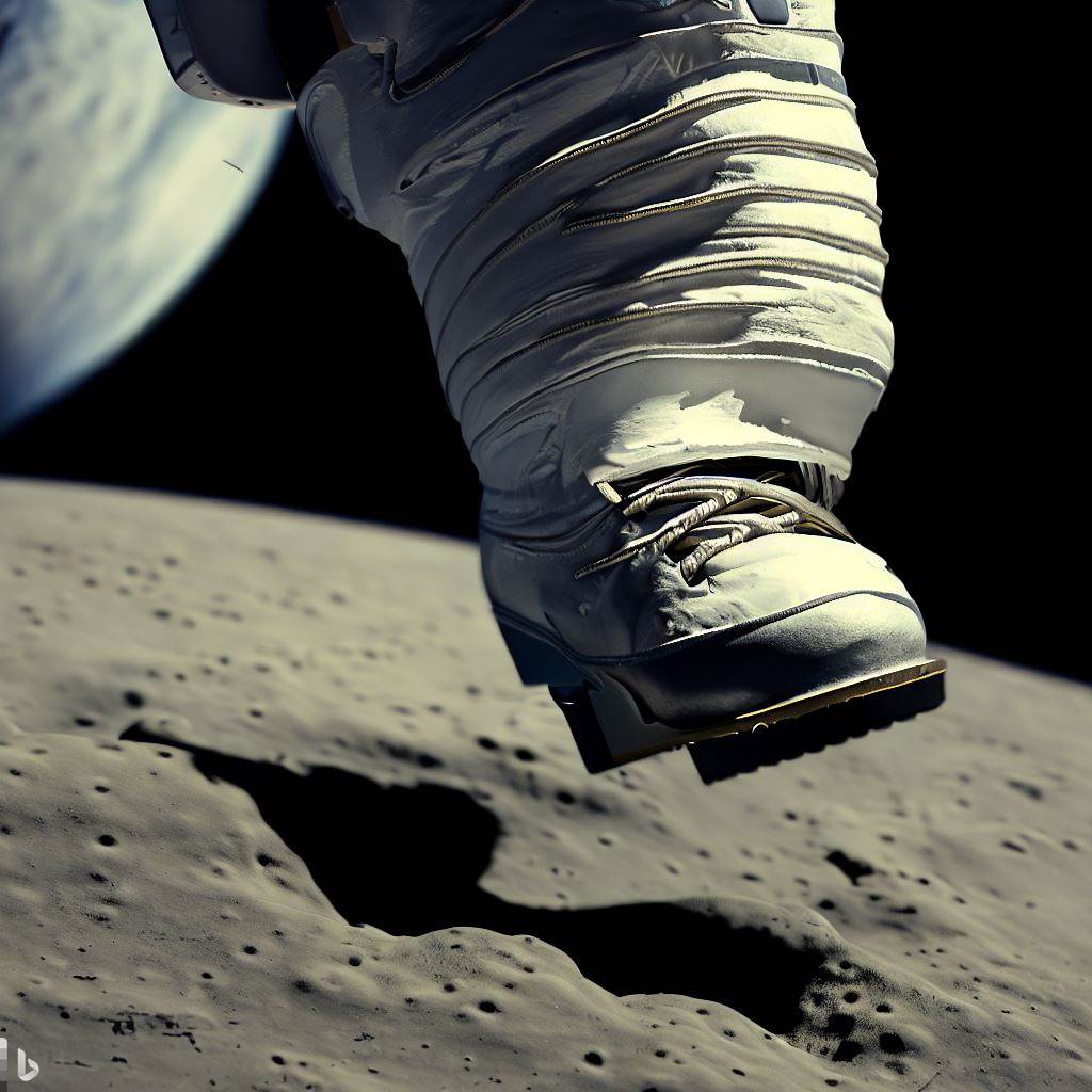 In 1969, did Neil Armstrong step onto the lunar surface wearing boots with soles made from silicone?